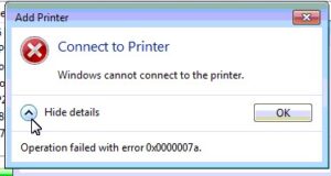 خطای ویندوز نمیتواند به پرینتر وصل شود